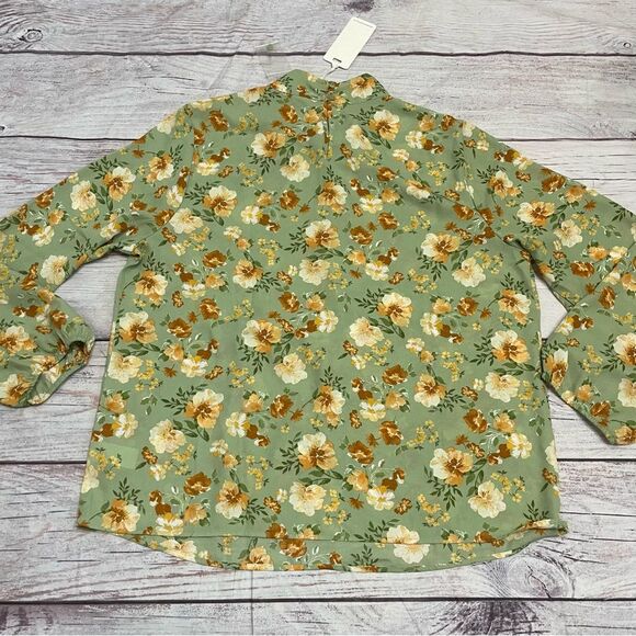 NWT Pleione Green Floral Loose Lightweight Blouse Size XL - Picture 9 of 9